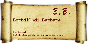 Borbándi Barbara névjegykártya